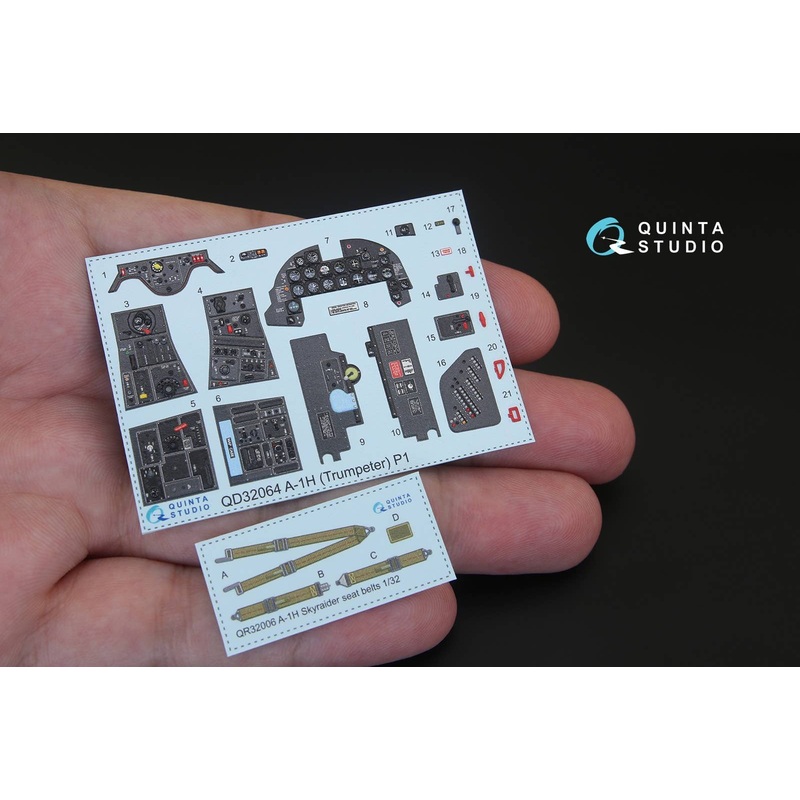 1/32 A-1H Skyraider 3D-Printed & coloured Interior on decal paper for Trumpeter  kit