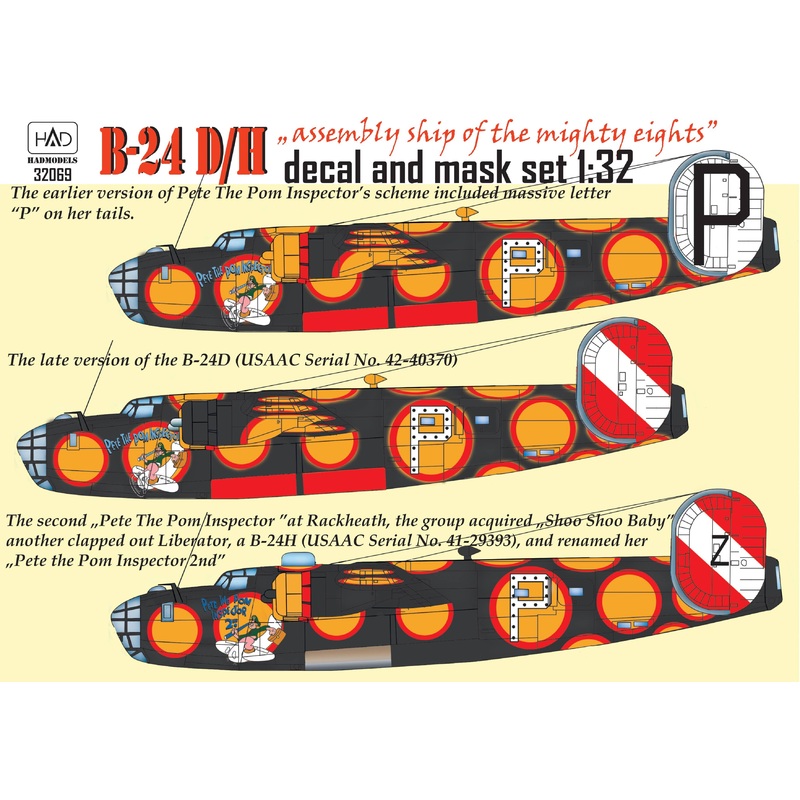 1/32 B-24 D Pete The Pom Inspector Decal & Mask