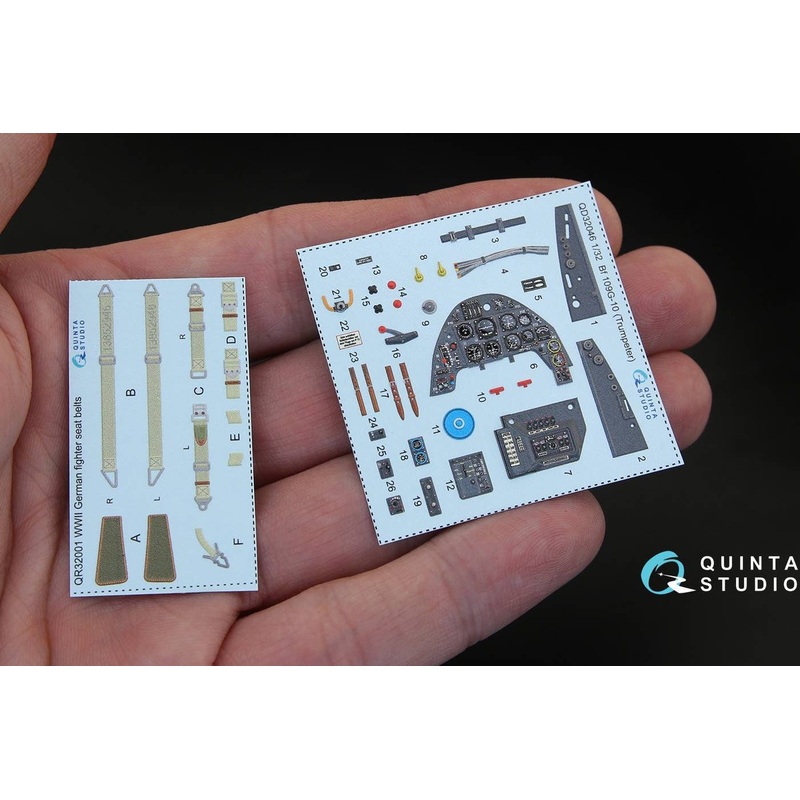 1/32 Bf 109G-10 3D-Printed & coloured Interior on decal paper for Trumpeter kit