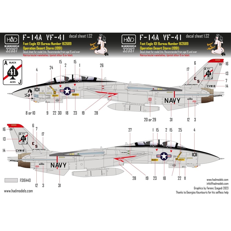 1/32 F-14A Desert Storm Queen of Spades