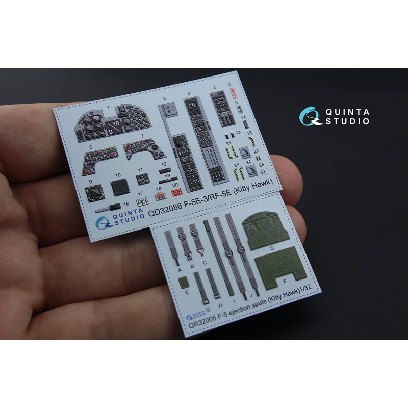 1/32 F-5E-3/RF-5E 3D-Printed & coloured Interior on decal paper (for KittyHawk kit)