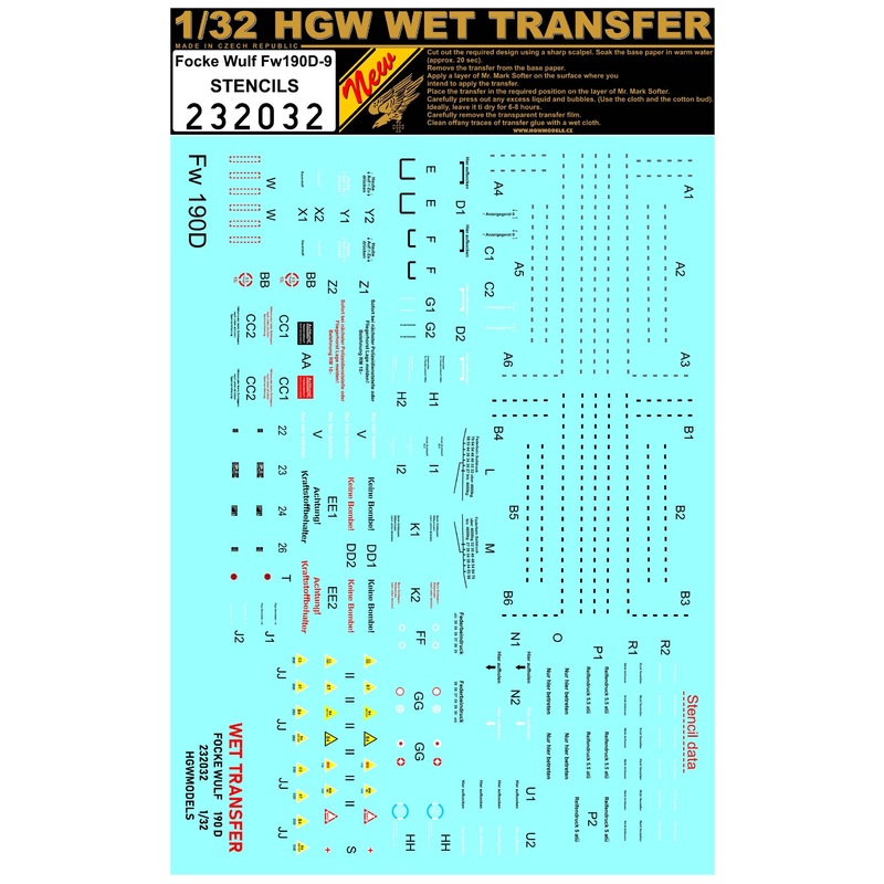 1/32 Focke-Wulf Fw 190D-9 Stencils