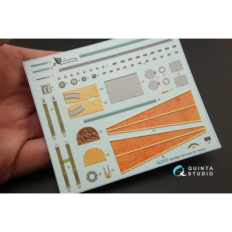 1/32 Fokker Dr.1  3D-Printed & coloured Interior on decal paper for Roden kit
