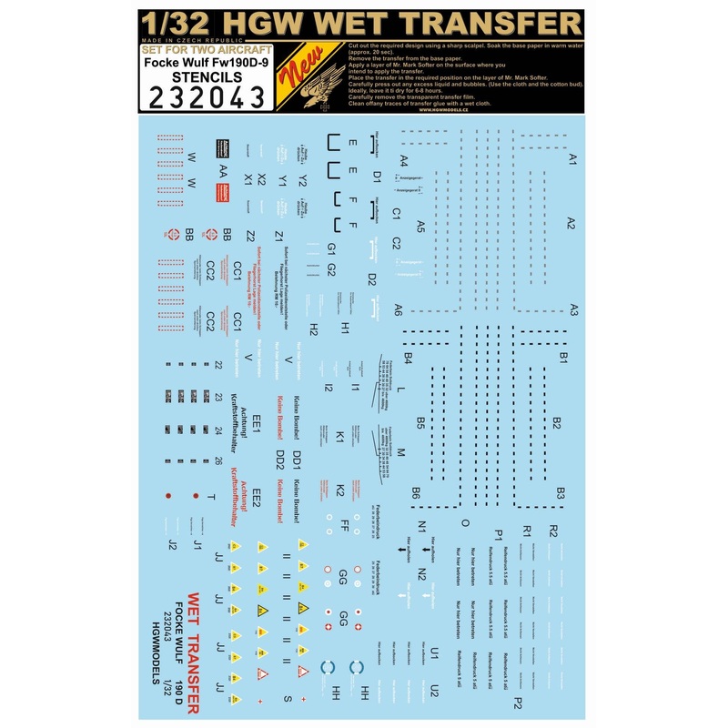 1/32 Fw190D-9 - Stencils