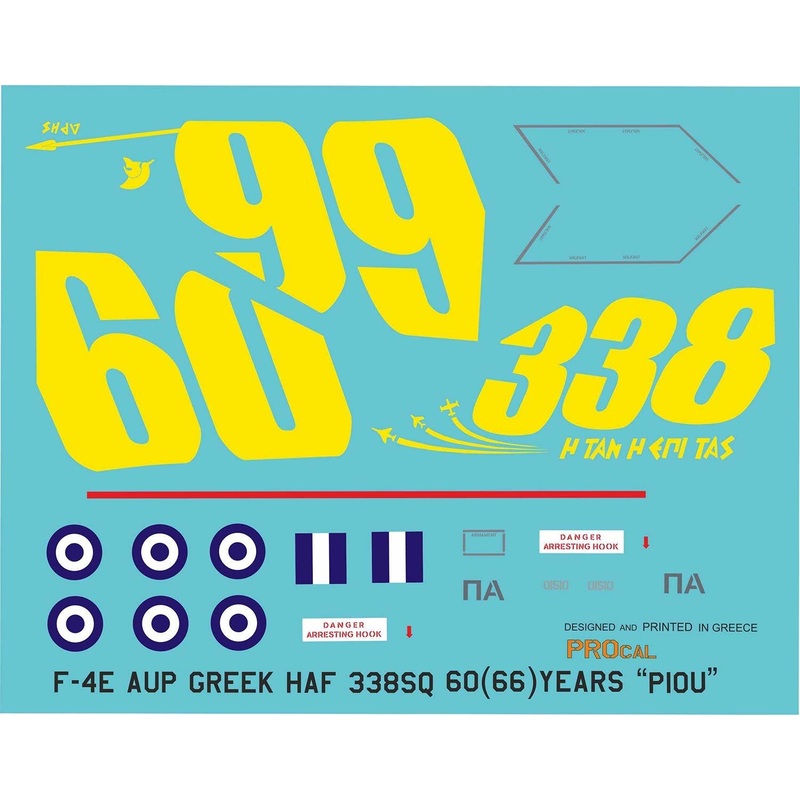 1/32 Greek Air Force F-4E Phantom 338th Airplane 60th Anniversary PIOU Decal Set