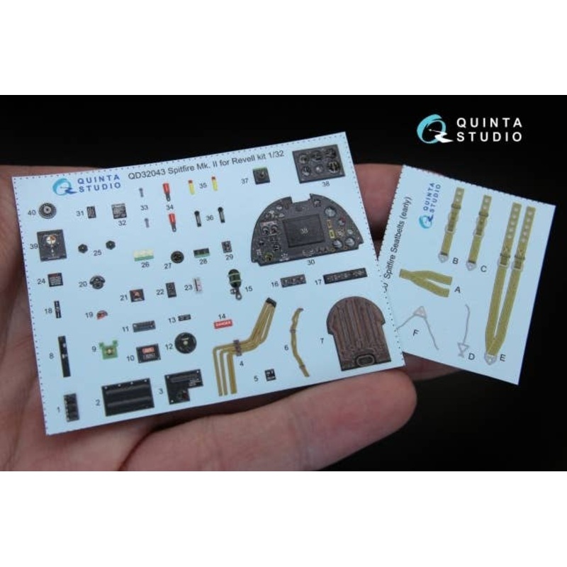 1/32 Spitfire Mk. II 3D-Printed & coloured Interior on decal paper for Revell  kit