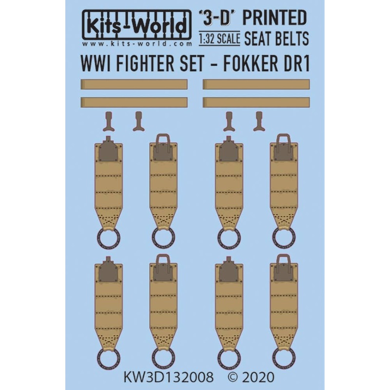 1/32 WW.I Fokker DR1 Seat Belt Set (3D Printed)