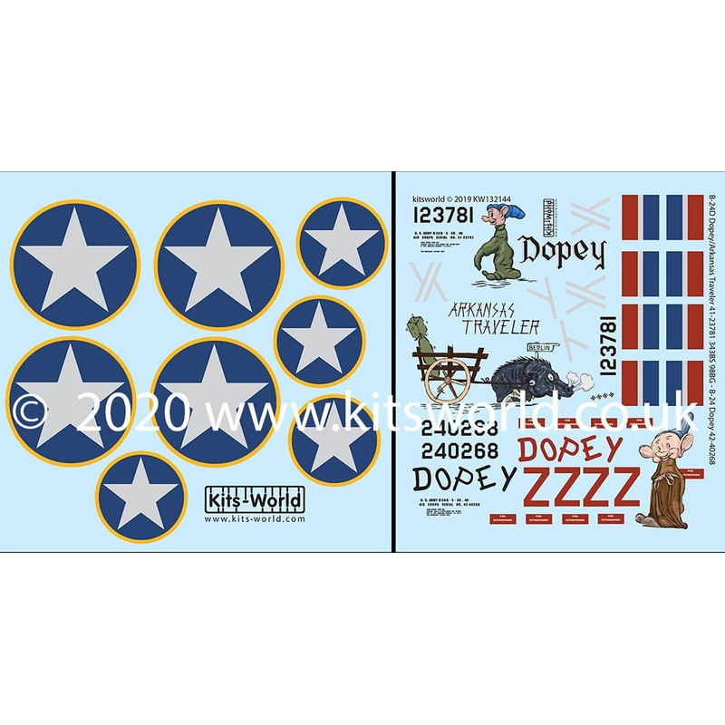 1/32 WW.II US Forces B-24D Liberator Snow White and the Seven Dwarfs Squadron Decal Set 1