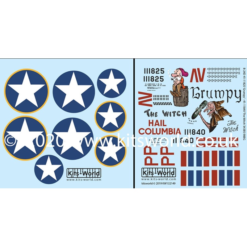 1/32 WW.II US Forces B-24D Liberator Snow White and the Seven Dwarfs Squadron Decal Set 6