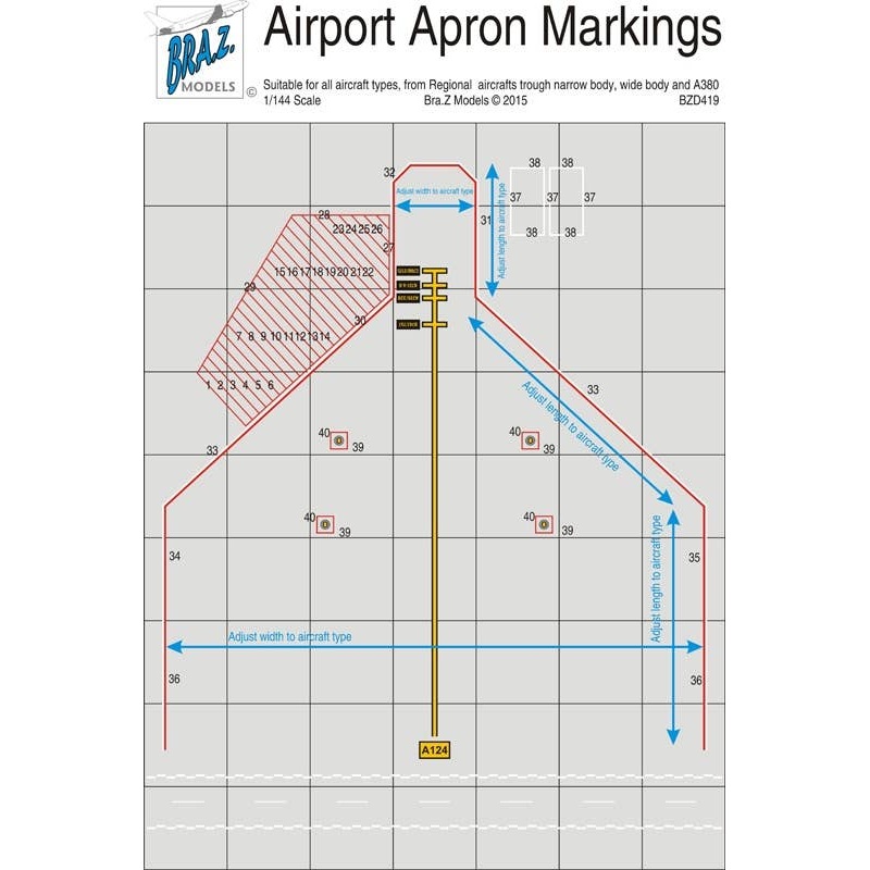 1/144 Airport Apron Pavement Stencils and Markings