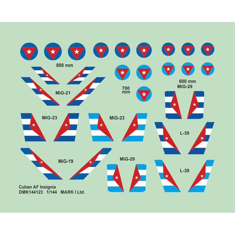 1/144 Cuban AF Insignia, 2 sets