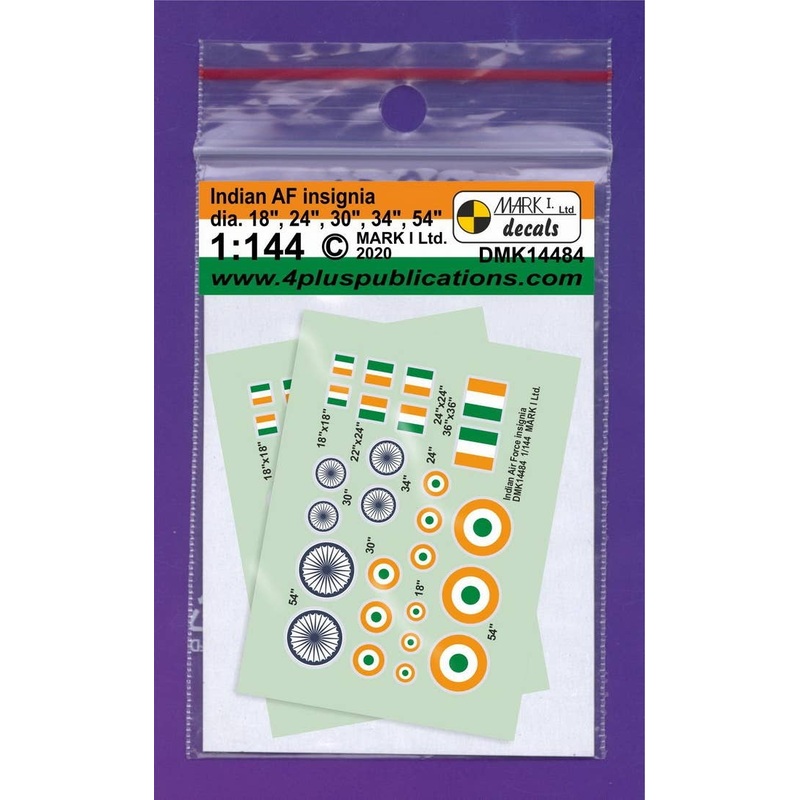 1/144 Indian AF Insignia (18 / 24 / 30 / 34 / 54inch) , 2 Sets