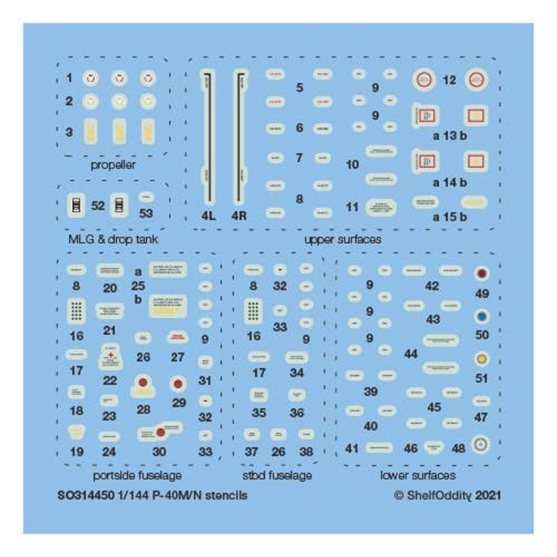 1/144 P-40M/N stencils