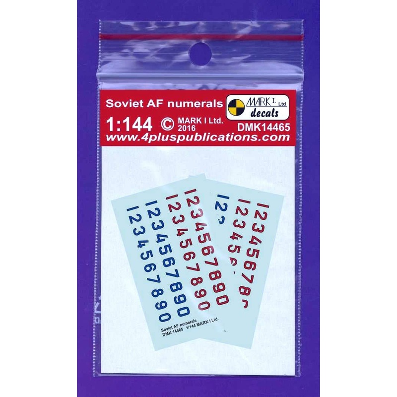 1/144 Soviet AF Numerals (Red And Blue, Black Outline, 2 Types 576mm Height), 2 Sets