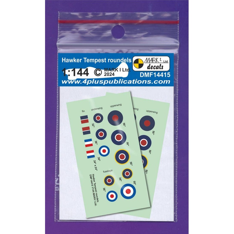 1/144 Tempest roundels & fin flashes, 2 sets