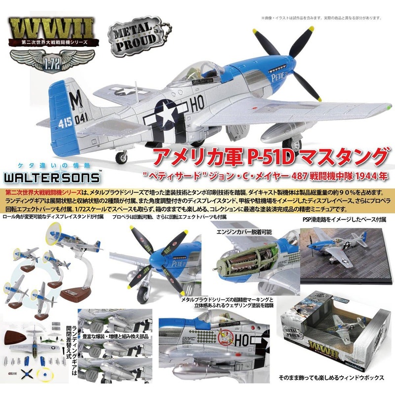 1/72 US Army P-51D Mustang Petty Sard John C. Mayer 487th Fighter Squadron 1944