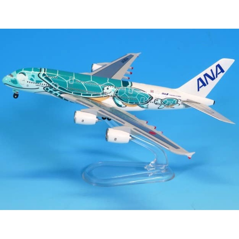 1/500 A380 JA382A Emerald Green (with WiFi Radome & Gear) ABS (with Stand)