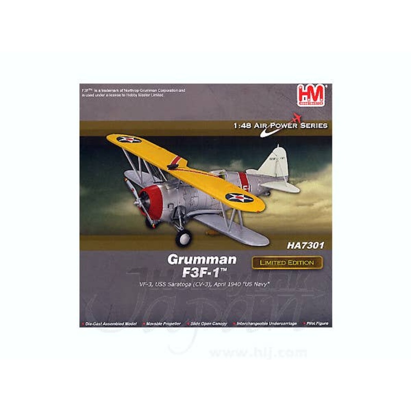 1/48 Grumman F3F-1 VF-3 USS Satatoga CV-3, 1940 US Navy