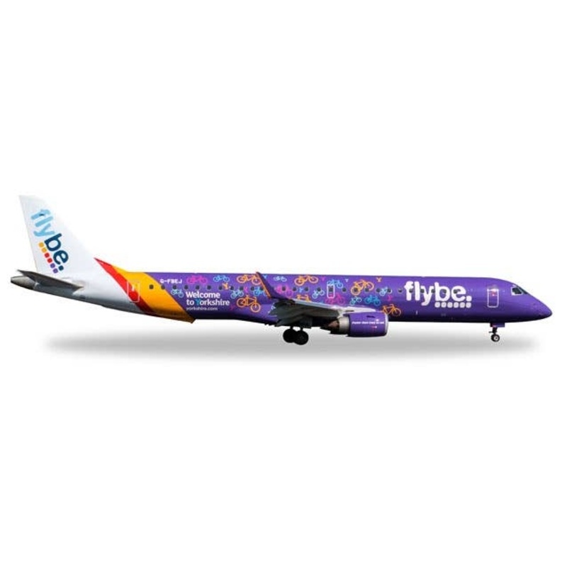 1/500 E195 FlyBe aviation Welcome to Yorkshire G-FBEJ