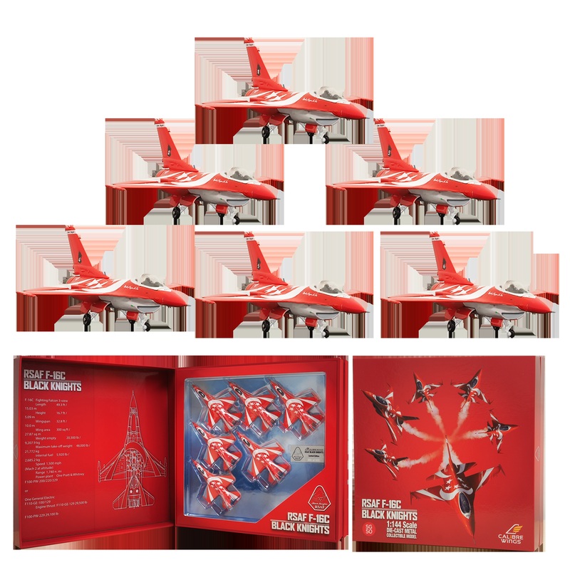 1/144 F-16C Singapore Air Force Black Knights 6pcs