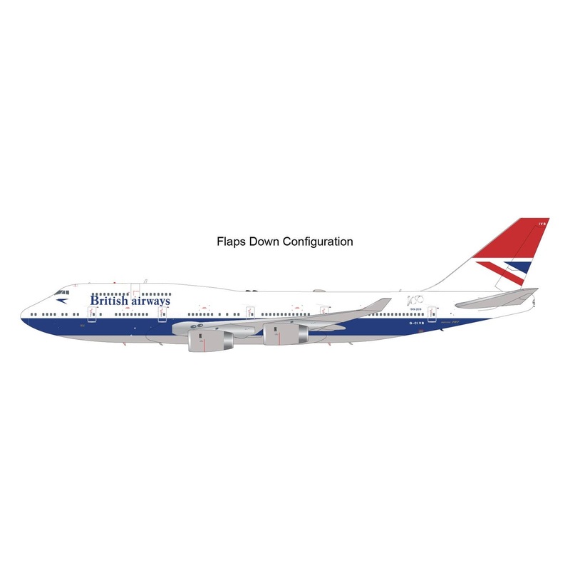 1/200 747-400 British Airways (Negus Retro Livery) G-CIVB Flaps Down