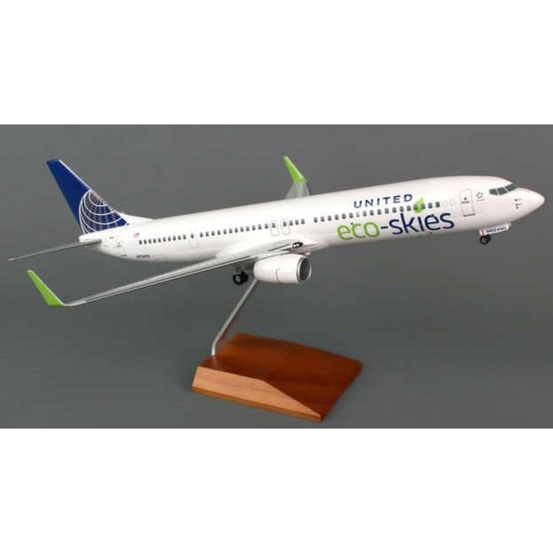 1/100 737-900ER United Airlines Eco Skies (With Gear and Wooden Stand)