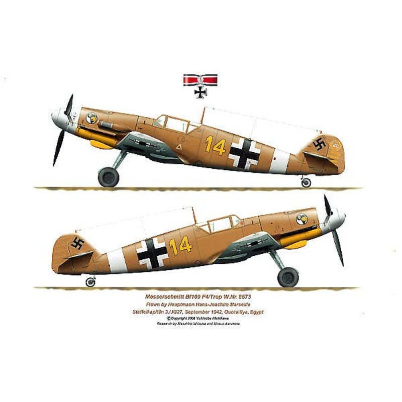 Messerschmitt Bf109F4/Trop 8673 Both sides