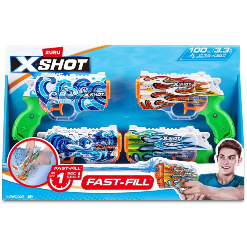 ZURU XSHOT FAST FILL SKINS NANO 4 PK