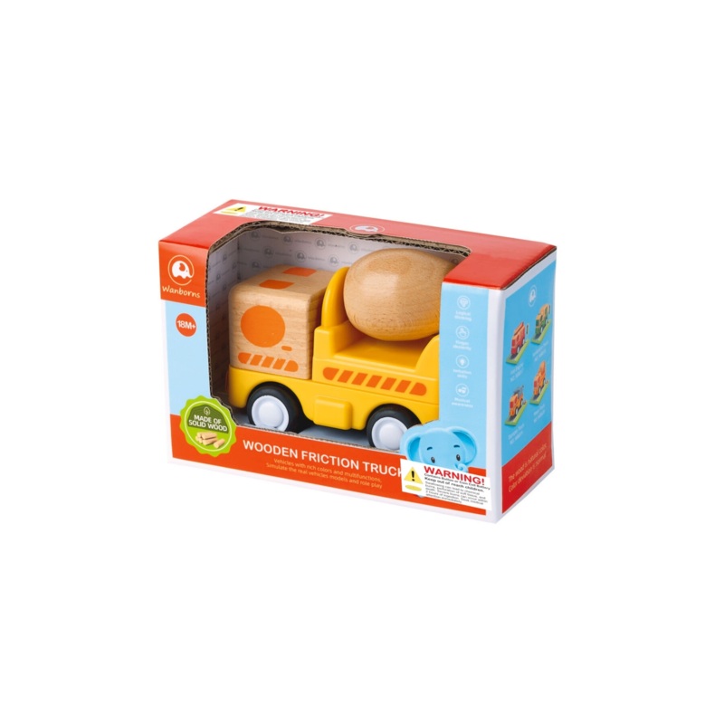 WOODEN FRICTION L&S CONCRETE TRUCK