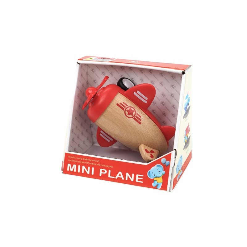WOODEN FRICTION RACER PLANE W SOUND