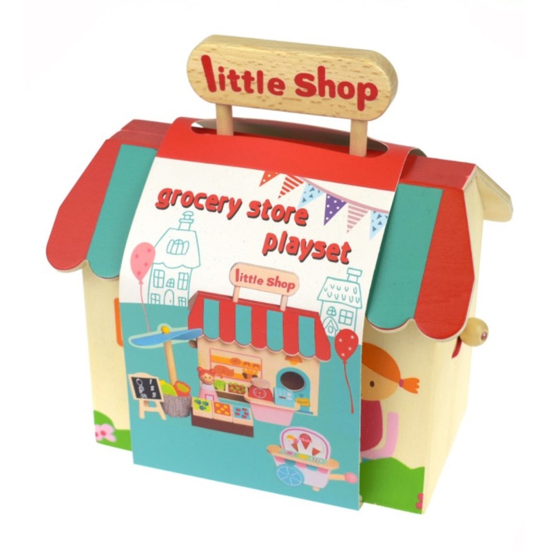 WOODEN GROCERY STORE PLAYSET