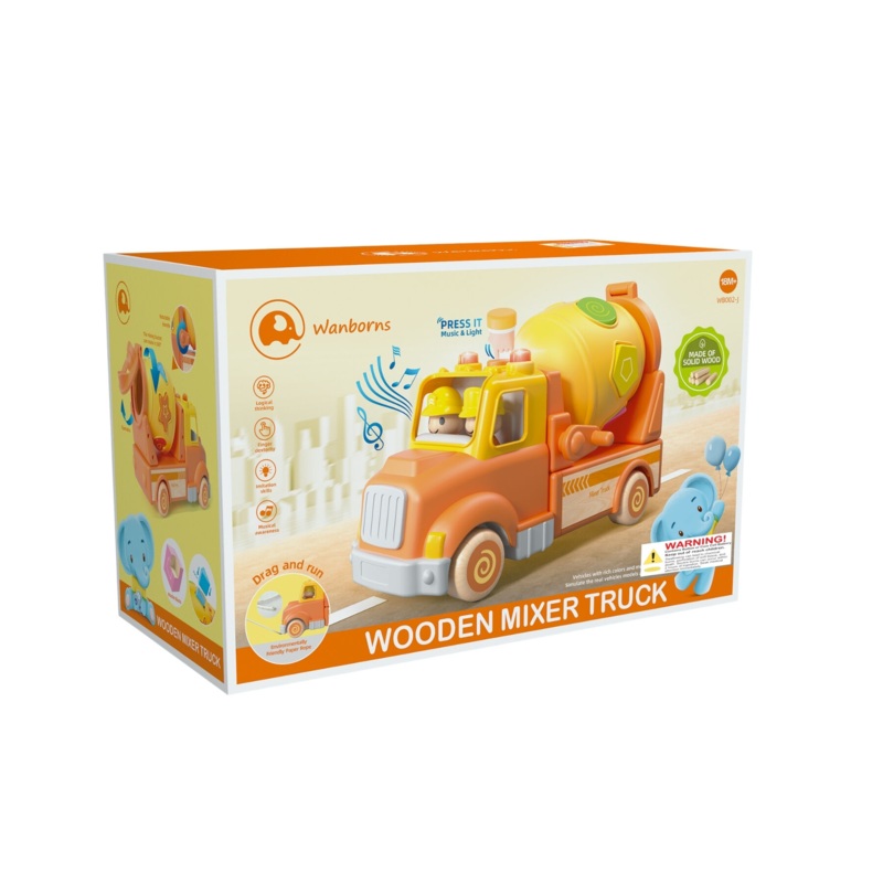 WOODEN L&S MIXER TRUCK W BLOCKS