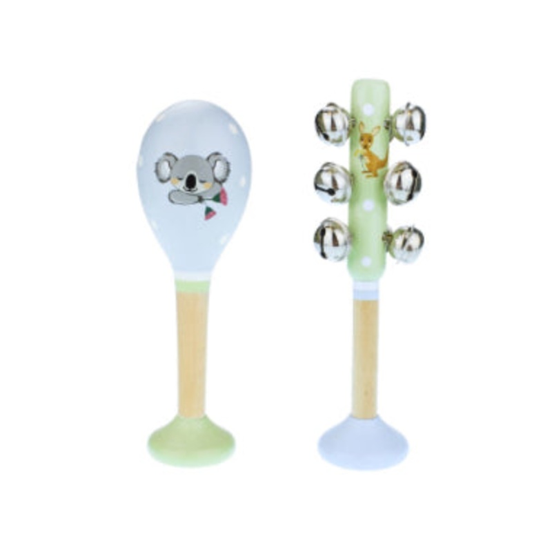 WOODEN MARACA & BELL BUSH BUDDIES