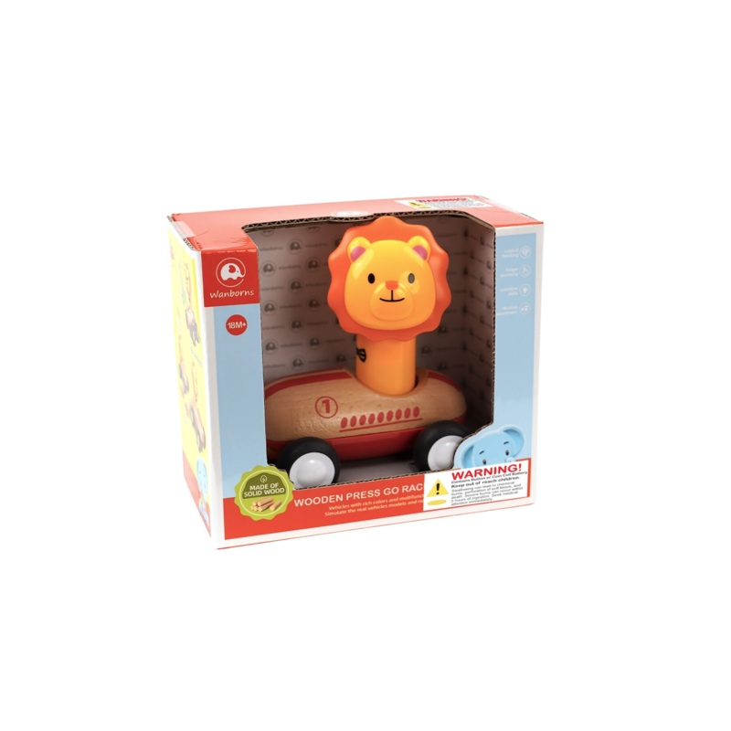 WOODEN PRESS GO RACER L&S LION