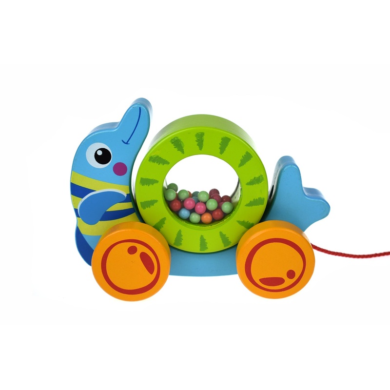 Wooden Pull Along Rolling Dolphin