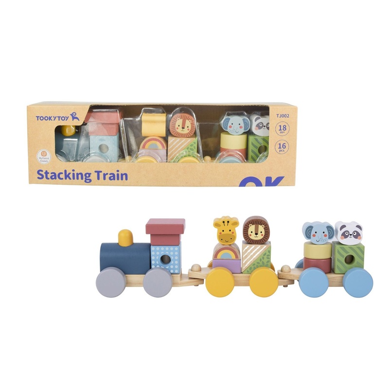 WOODEN STACKING ANIMAL TRAIN FOREST FRIE