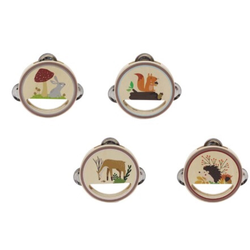 WOODEN WOODLAND TAMBOURINE