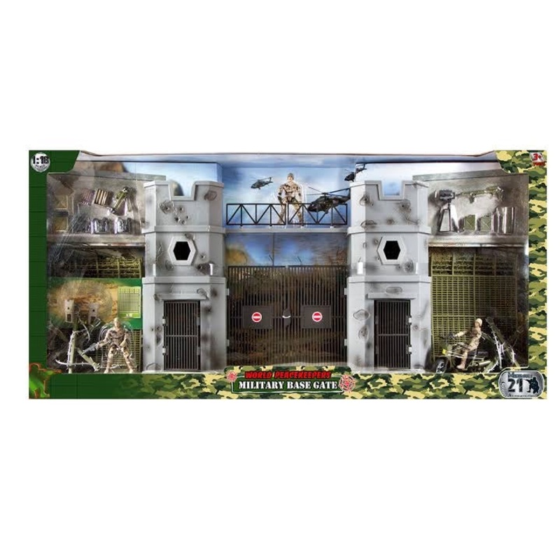 WORLD PEACE MILITARY BASE GATE W 3 FIGS