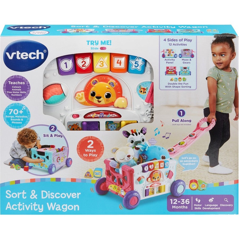 VTECH SORT & DISCOVER ACTIVITY WAGON PNK