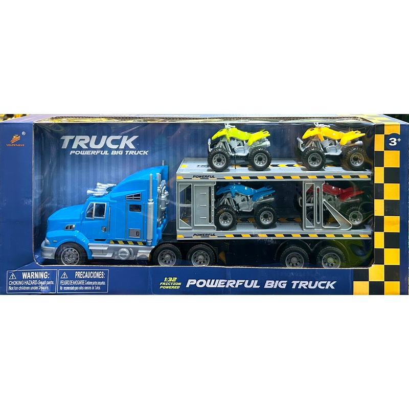 TRUCK WITH SNUB TRAILER & QUAD BIKES