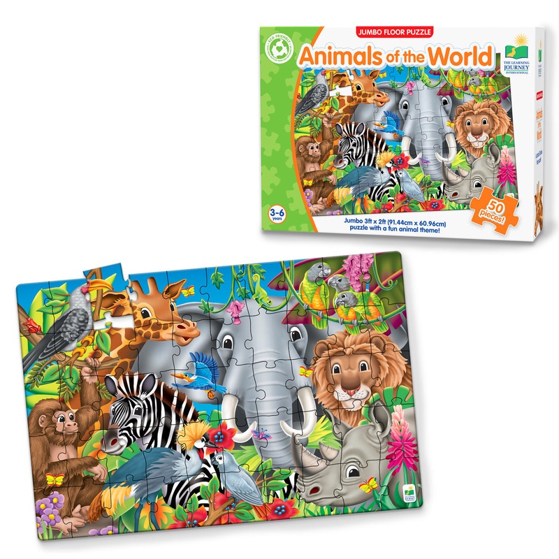 TLJ JUMBO FLOOR PUZZLE ANIMALS OF WORLD