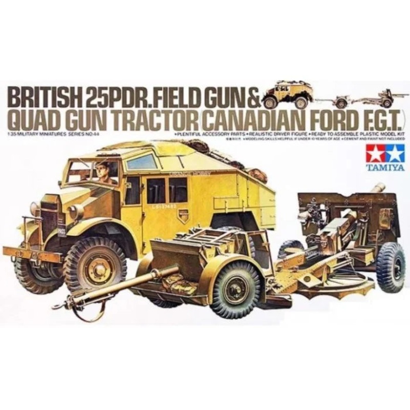 TAMIYA 1:35 BR.25PDR GUN & QUAD TRACTOR