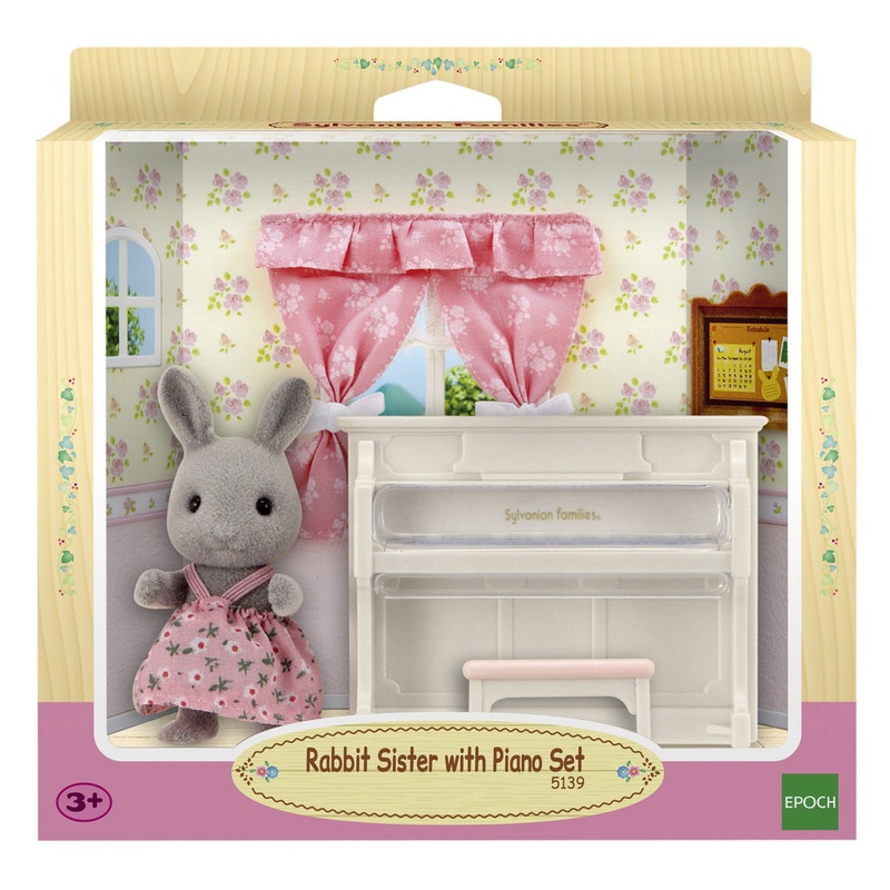 SYL/F RABBIT SISTER WITH PIANO SET