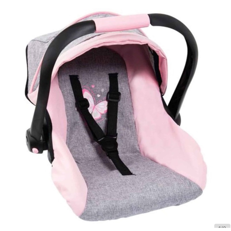 BAYER DOLL CAR CAPSULE GRY/PNK W BFLY