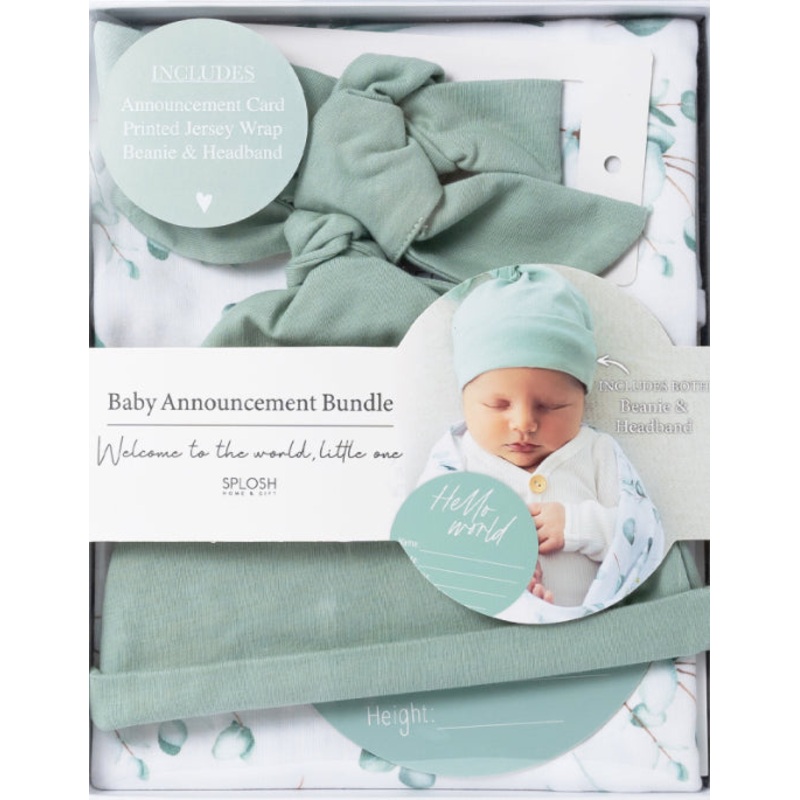 Splosh Baby Announcement Eucalyptus