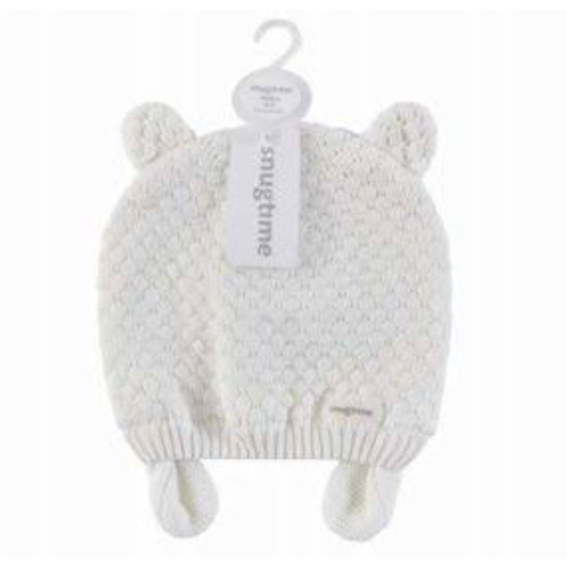 Snugtime Knit Earmuff Beanie Cream Sml