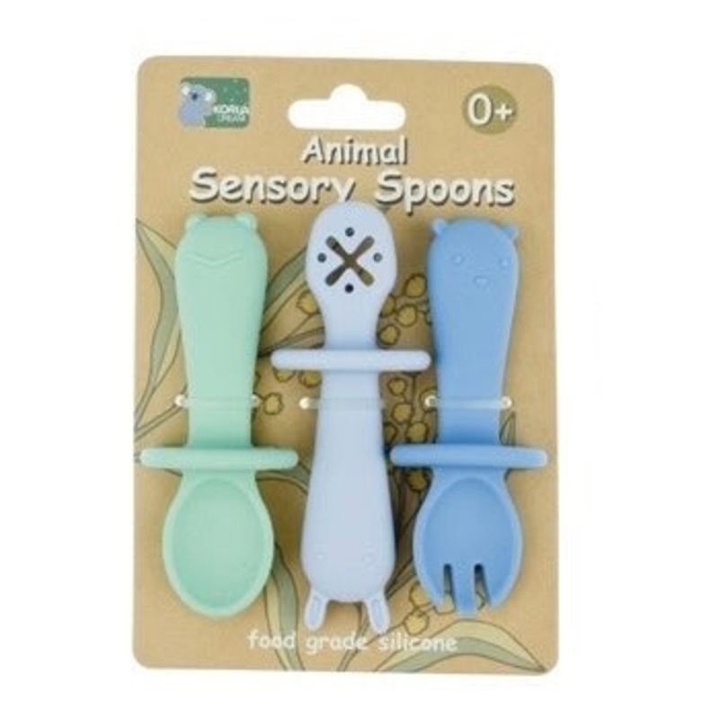 SILICONE ANIMAL SENSORY SPOONS AST COLOR
