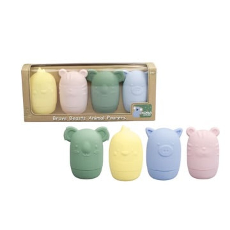 SILICONE BRAVE BEASTS ANIMAL POURERS 4PC