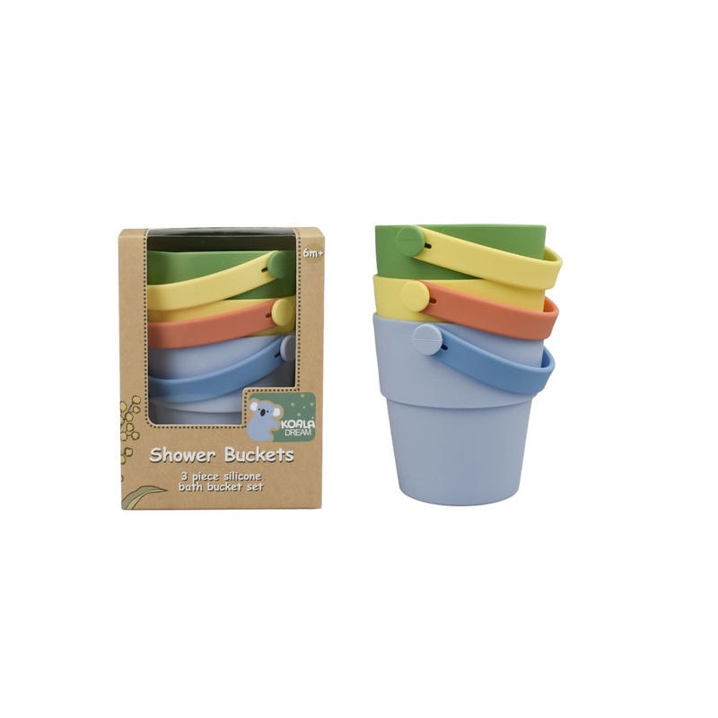 SILICONE SHOWER BUCKETS 3PC GREEN