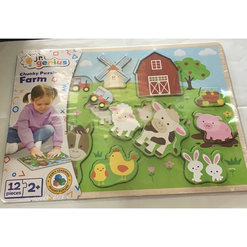 PUZZLE JR GENIUS WOODEN FARM 12PC